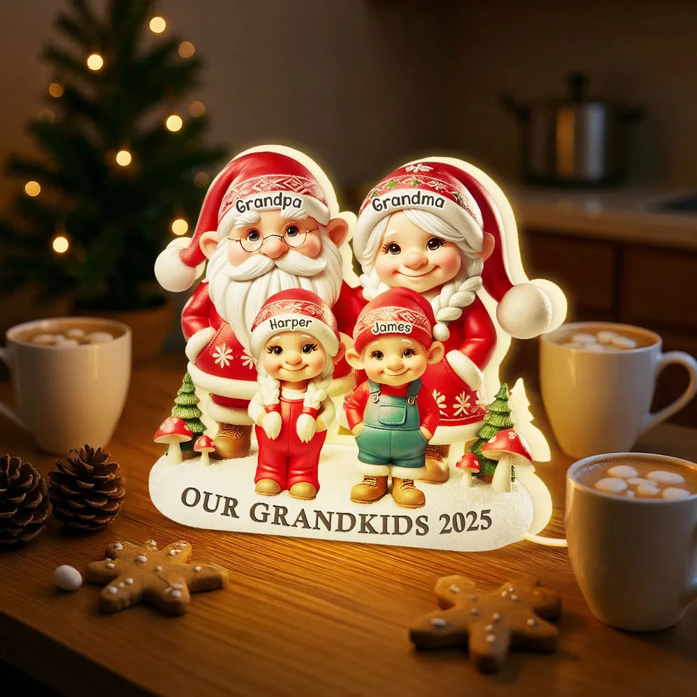 Personalized Family Christmas Figurine for Grandparents - Holiday Decoration 2025 Plaque MagicInPrints