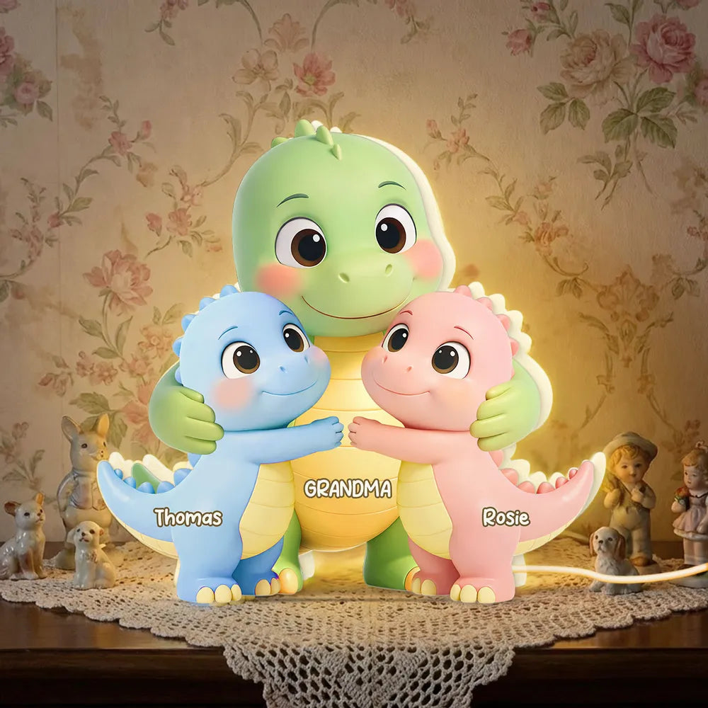 Custom Dinosaur Family Figurine for Grandma - Personalized Gift Plaque MagicInPrints