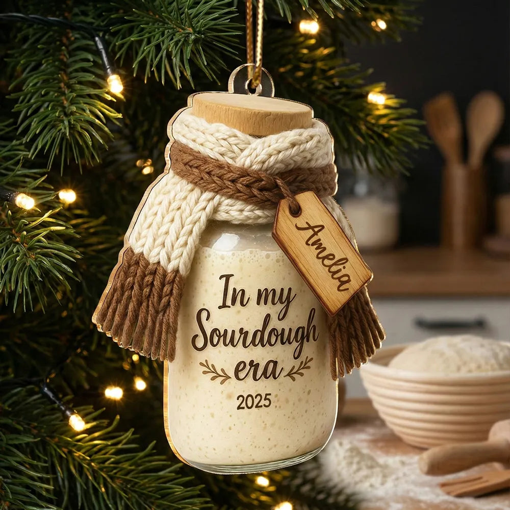 Personalized Sourdough Jar Ornament for Bakers - Christmas Keepsake Ornament MagicInPrints