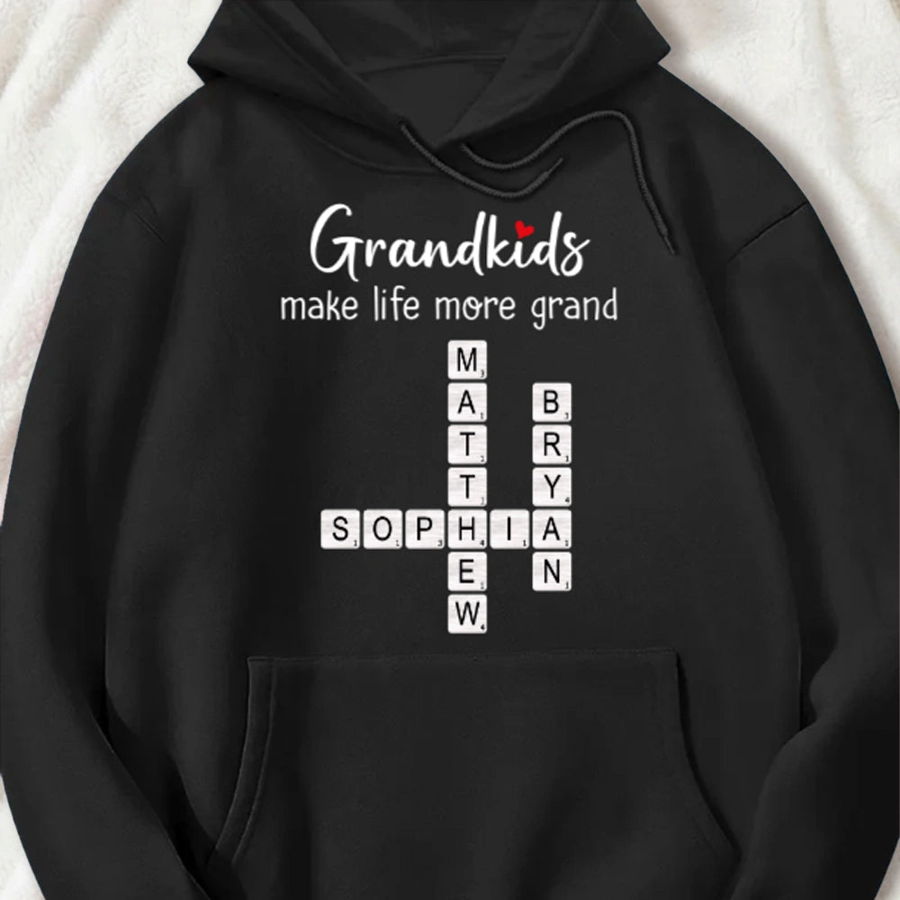 Custom Grandkids Crossword T-Shirt for Grandparents - Sentimental Gift Cloth MagicInPrints