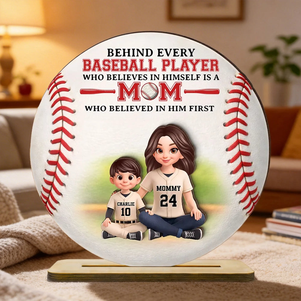 Personalized Baseball Mom Gift Plaque for Son - Sentimental Sports Decor Plaque MagicInPrints