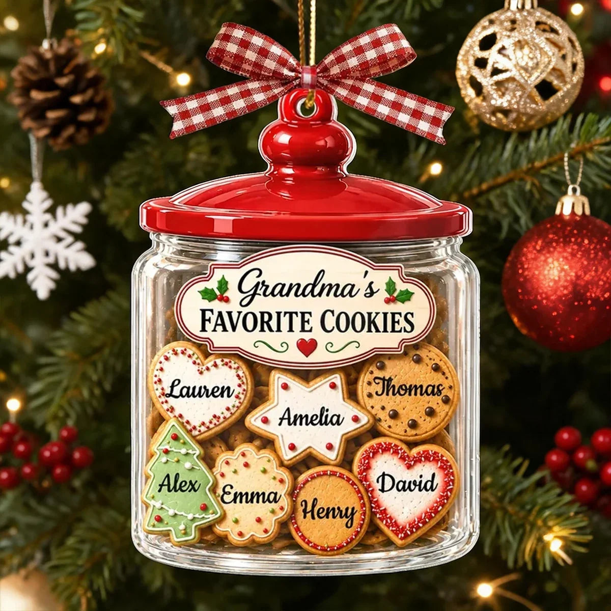 Personalized Acrylic Christmas Ornament for Grandma Gift