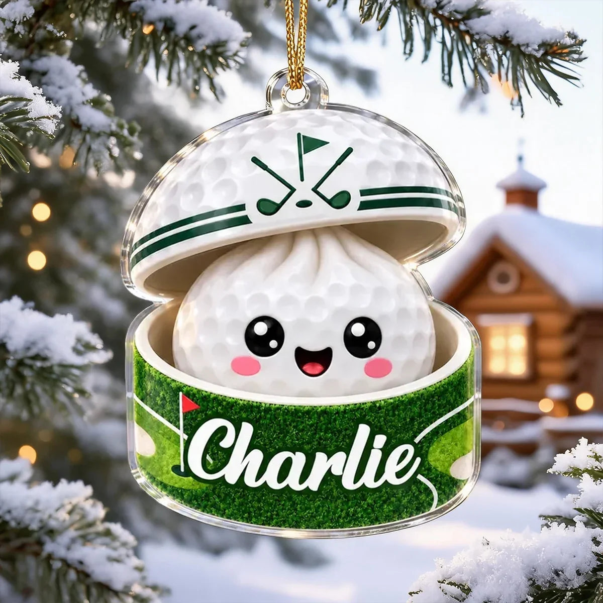 Personalized Acrylic Golf Ball Ornament Custom Gift for Son