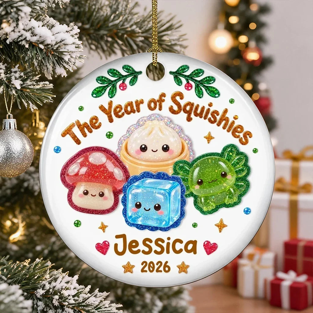 Personalized Christmas Ceramic Ornament Cute Family Gift