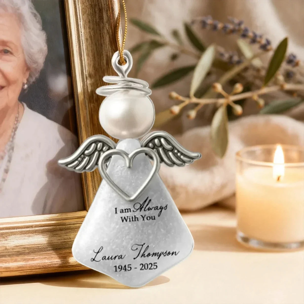 Personalized Acrylic Memorial Ornament Angel Gift for Family