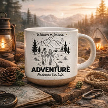 Load image into Gallery viewer, Personalized Ceramic Mug Hand-Holding Hikers Couple Gift

