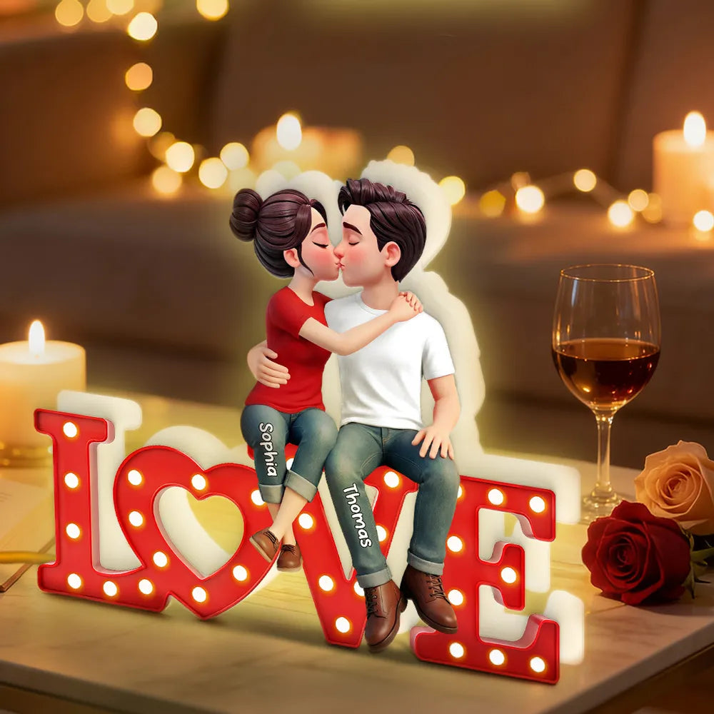 Personalized Couple Figurine Love Sign - Romantic Gift for Anniversaries Plaque MagicInPrints