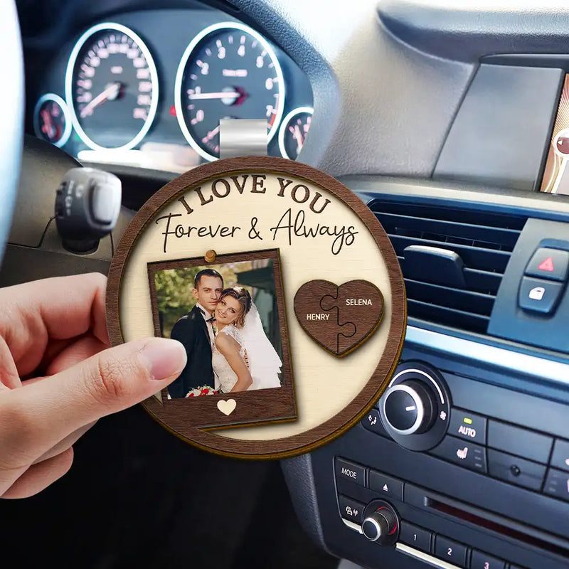Personalized Car Rearview Mirror Hanging Ornament for Couples - Drive Safe Gift Car Hanger MagicInPrints
