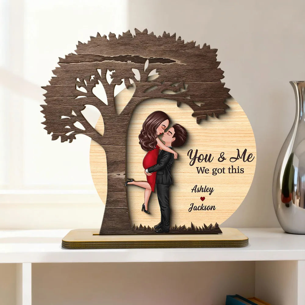 Personalized Wooden Couple Sculpture for Romantic Gift - Anniversary or Valentine's Day Plaque MagicInPrints