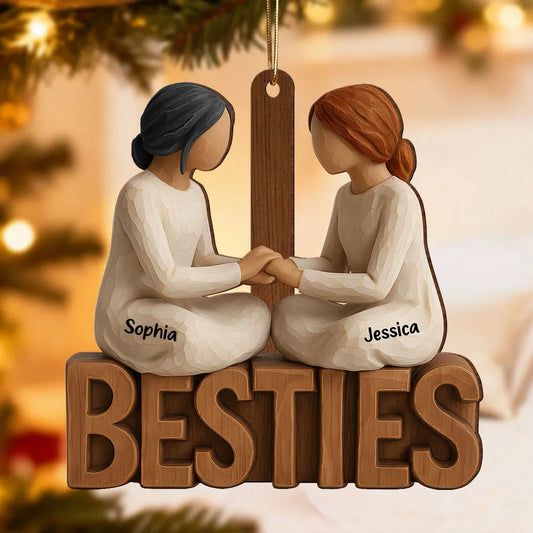 Personalized Best Friends Ornament - Custom Names Figurine for Friendship Gift Ornament MagicInPrints