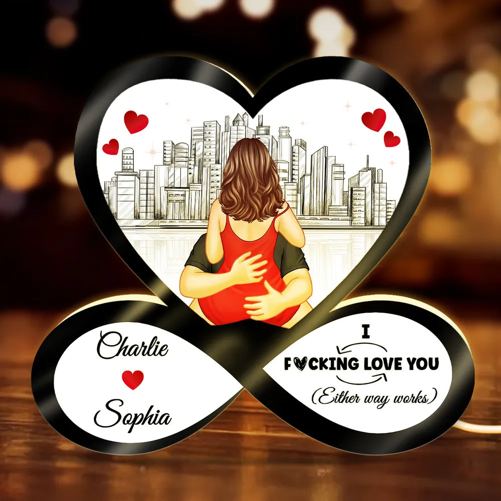Personalized Heart-Shaped LED Lamp for Couples - Romantic Home Decor Gift Plaque MagicInPrints