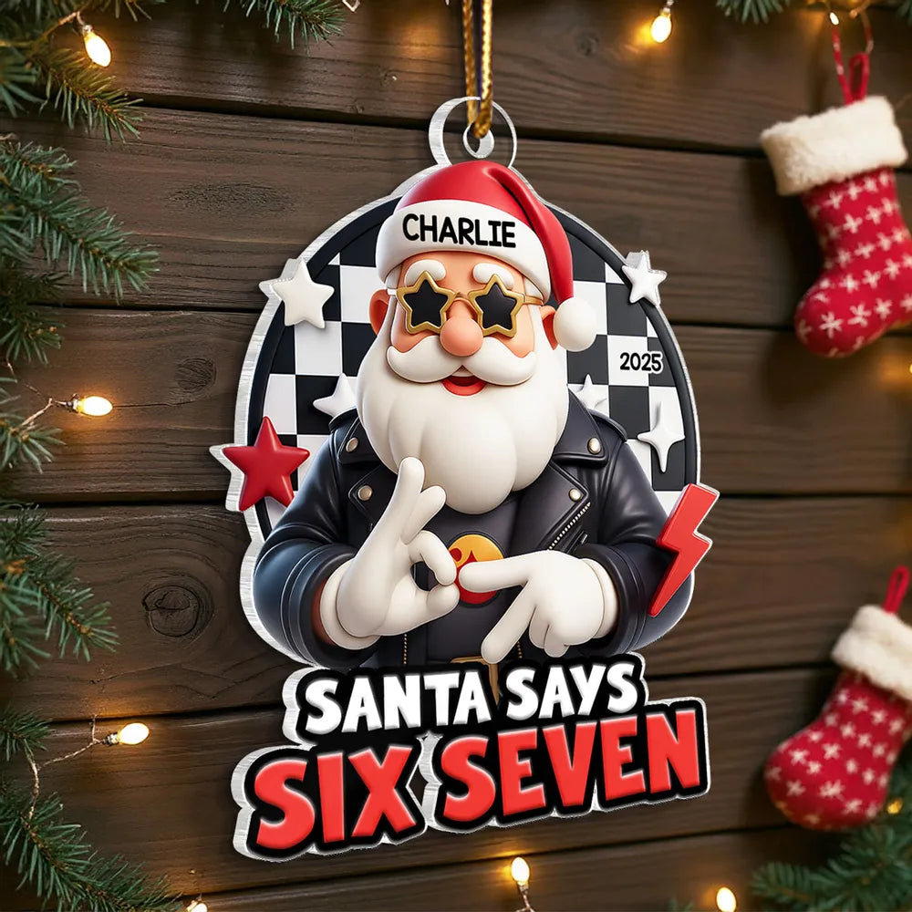 Personalized Christmas Ornament for Kids - Funny Santa Design with Name - Holiday Decor 2025 Ornament MagicInPrints