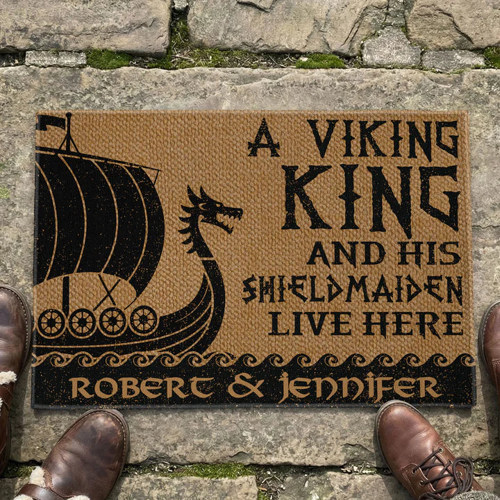 Personalized Viking Welcome Mat for Couples - Home Decor Gift Doormat MagicInPrints
