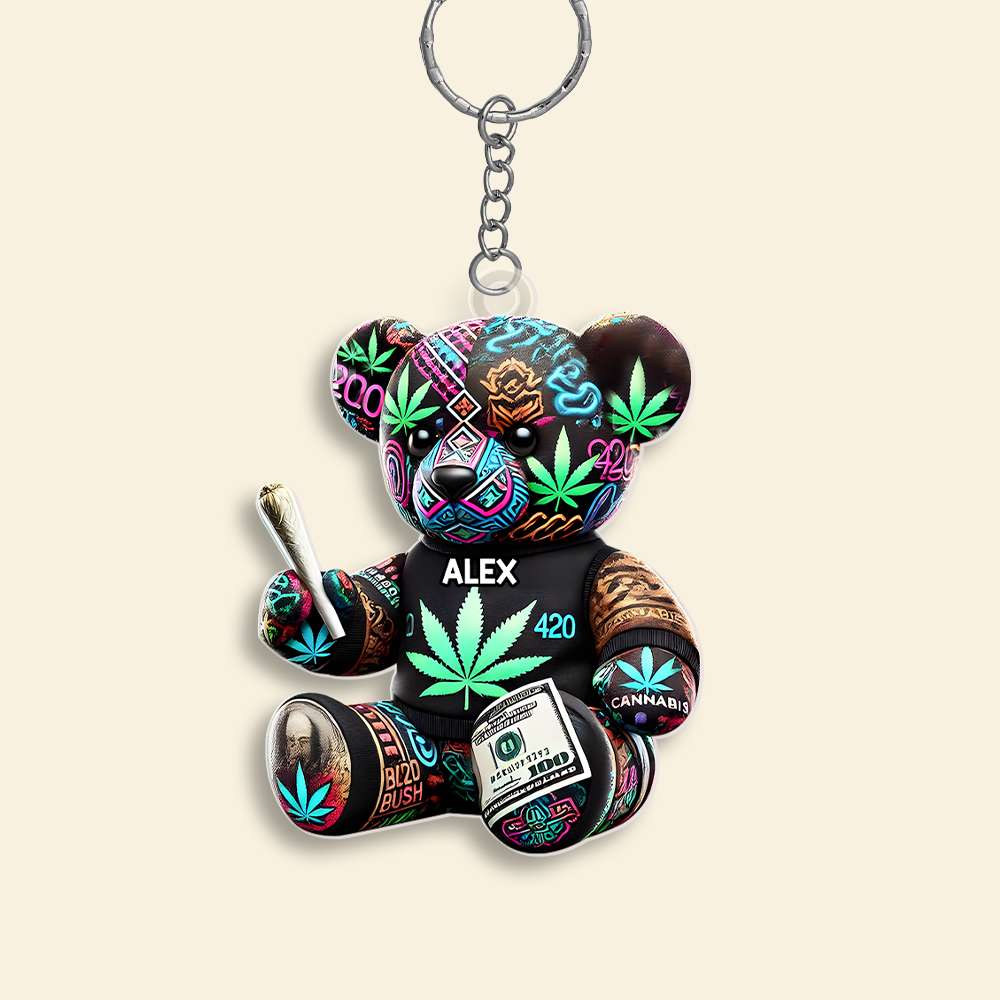 Personalized Teddy Bear Keychain for Pop Culture Enthusiasts Keychains PopCulturePrints