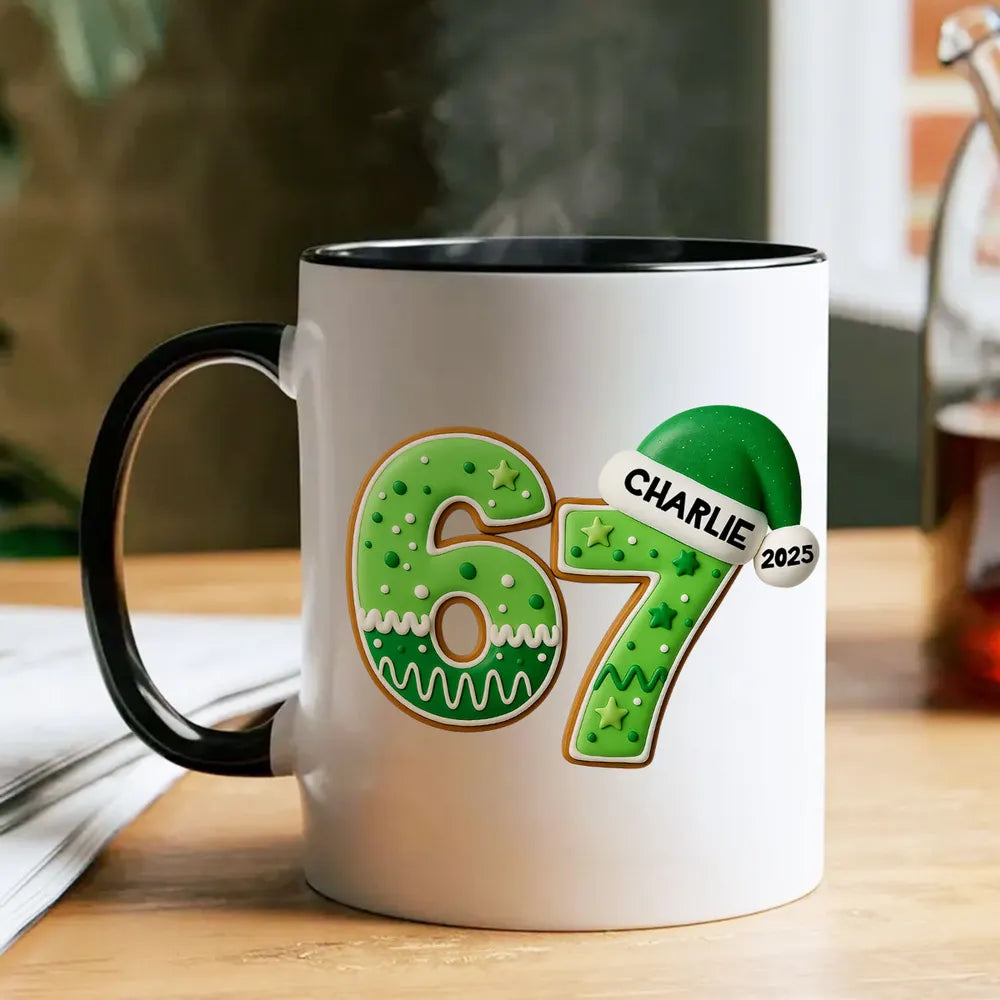 Personalized Christmas Mug for Kids - Santa Hat Design with Name and Year Cup MagicInPrints