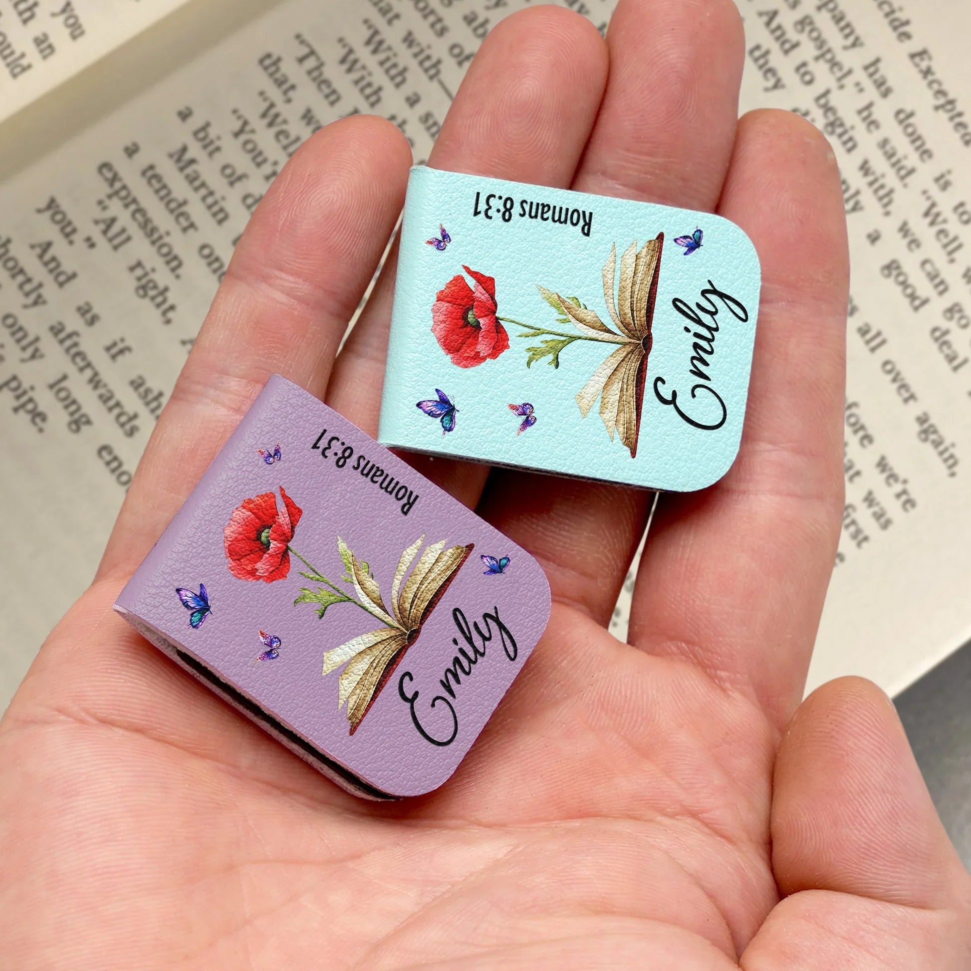 Personalized Leather Bookmarks for Women with Floral Design and Bible Verses - Ideal Gift for Book Lovers Stationery MagicInPrints