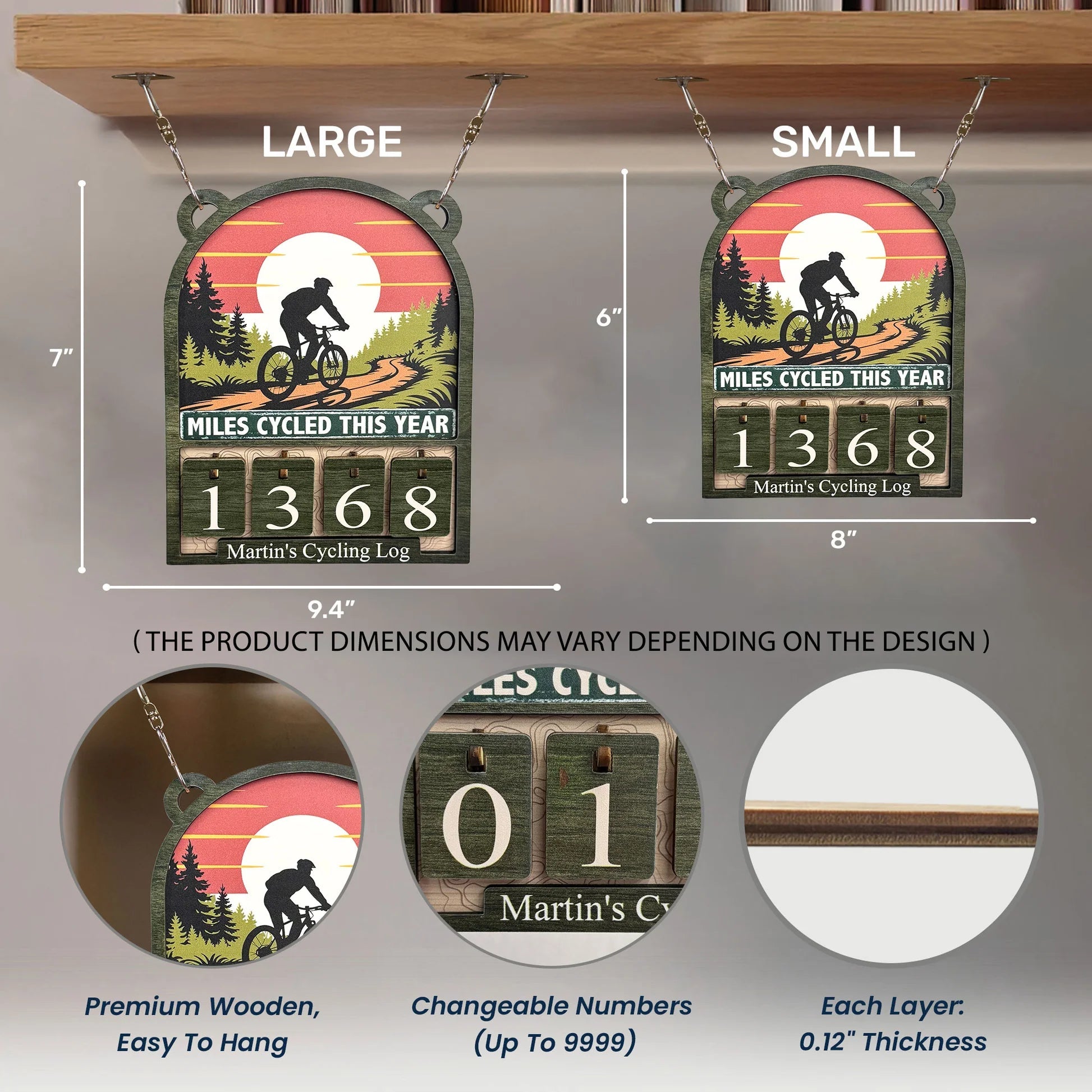 Personalized Cycling Log Sign for Biking Enthusiasts - Outdoor Adventure Tracker Sign MagicInPrints