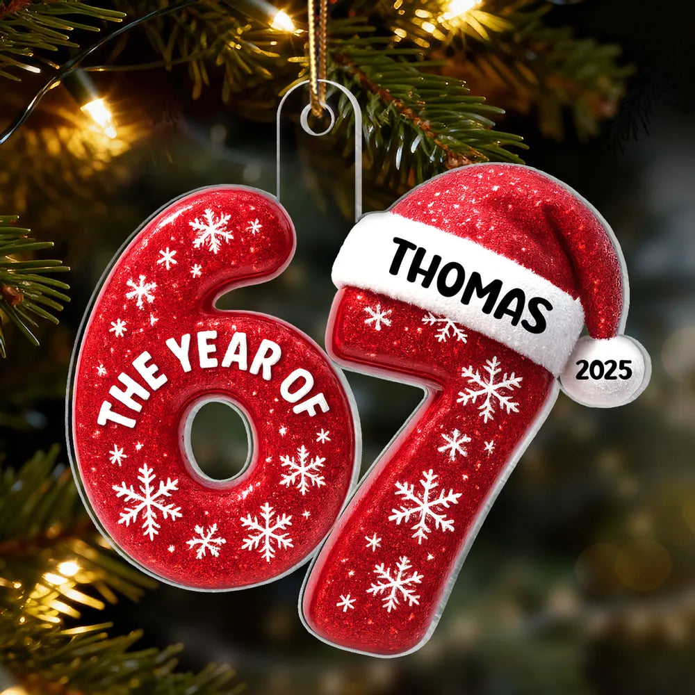 Custom Christmas Ornament for Adults - Personalized Year and Name - Holiday Decoration Ornament MagicInPrints