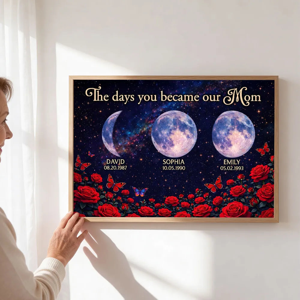 Personalized Moon Phase Canvas for Mom - Sentimental Family Gift Poster or Canvas MagicInPrints