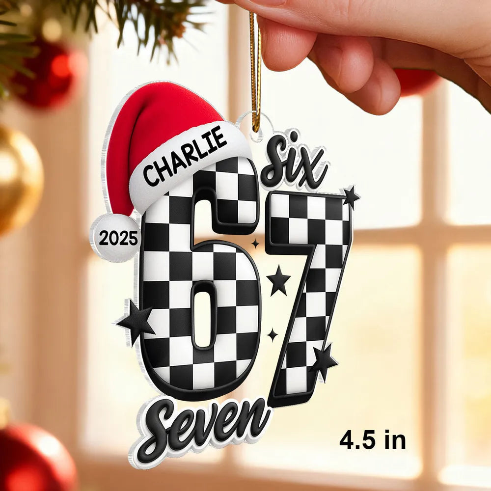 Custom Checkered Number Ornament for Christmas - Personalized Gift Decoration Ornament MagicInPrints