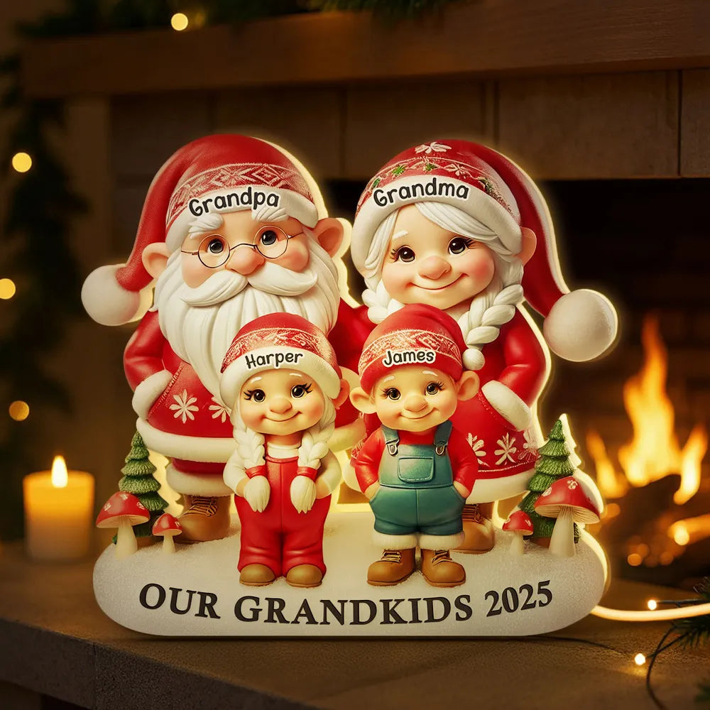 Personalized Family Christmas Figurine for Grandparents - Holiday Decoration 2025 Plaque MagicInPrints