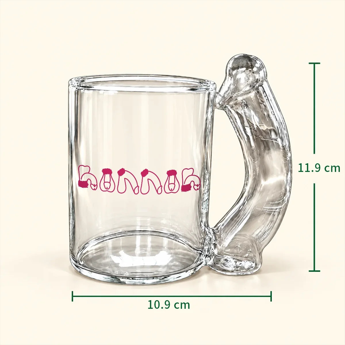 Personalized Curved Handle Glass Mug with Funny Lettering Gift for Coworker