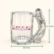 Load image into Gallery viewer, Personalized Curved Handle Glass Mug with Funny Lettering Gift for Coworker
