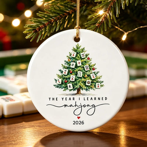 Personalized Mahjong Ceramic Ornament Custom Gift for Players
