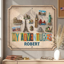 Load image into Gallery viewer, Personalized Shaped Metal Sign Travel Memories Gift for Adventurers
