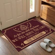 Load image into Gallery viewer, Personalized Burgundy Gold Doormat Custom Family Gift
