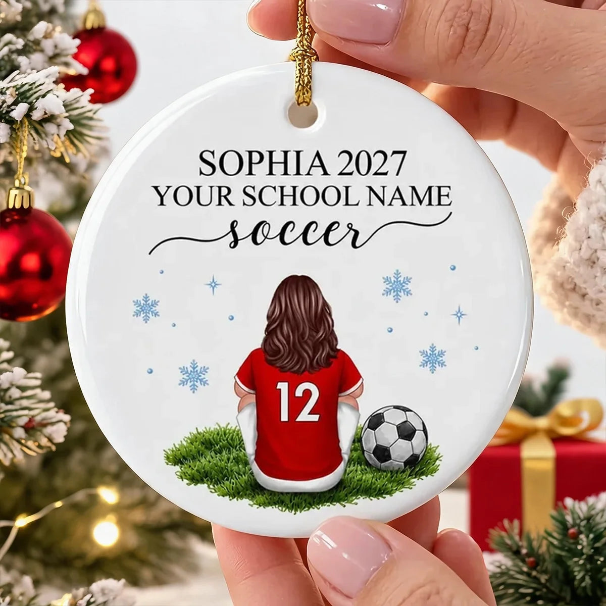 Personalized Soccer Player Ornament Gift for Athletes