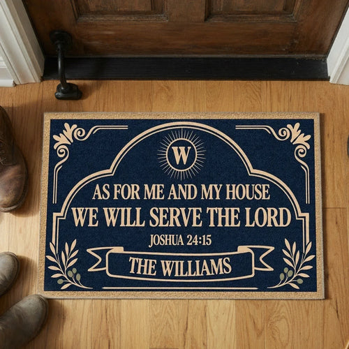 Personalized Doormat with Bible Verse Family Design Gift