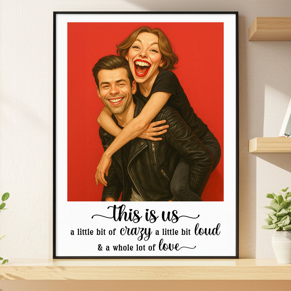 Cherish Every Moment: Custom Caricature Canvas Print for Couples
