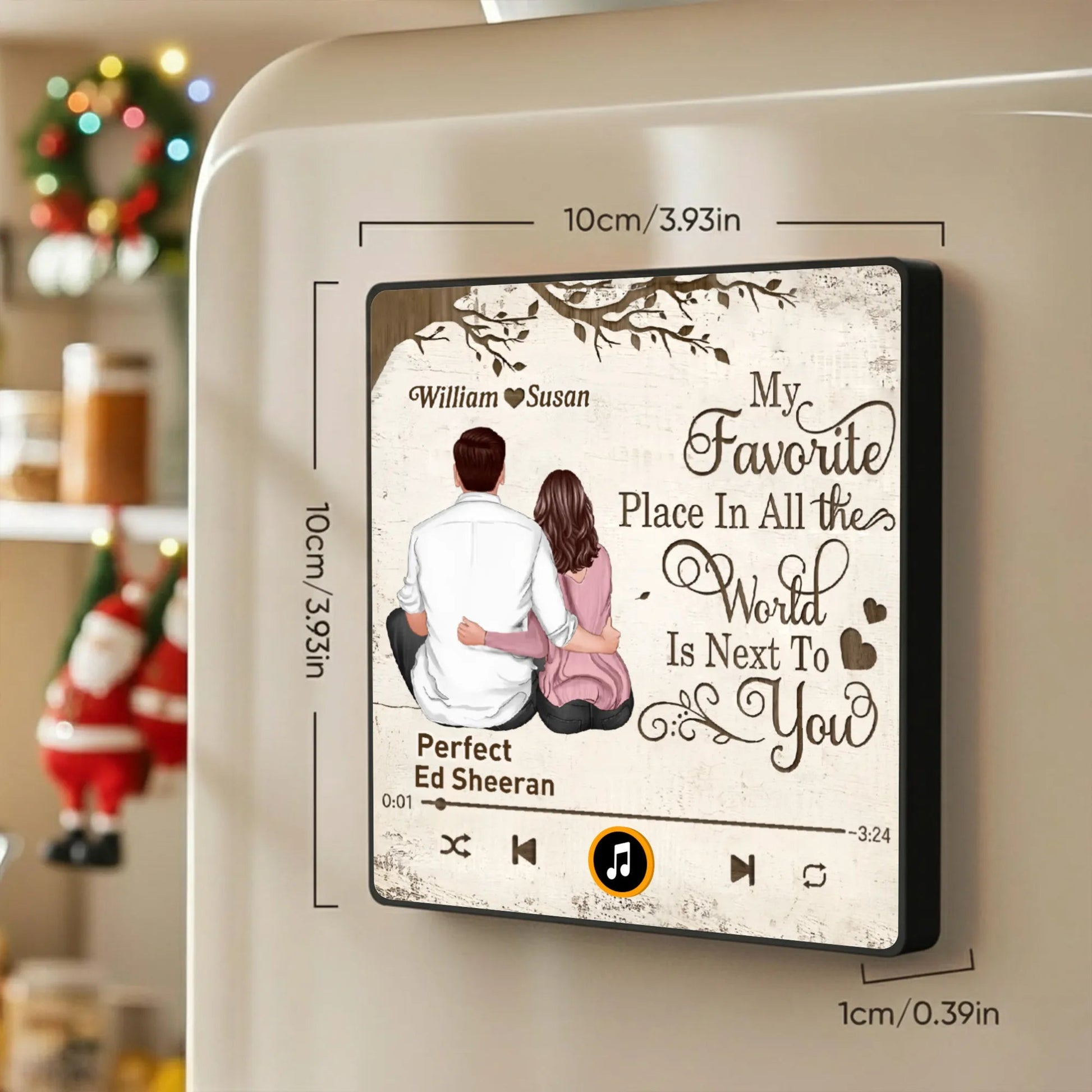 Personalized Music Plaque for Couples - Romantic Gift for Christmas Fridge Magnet MagicInPrints