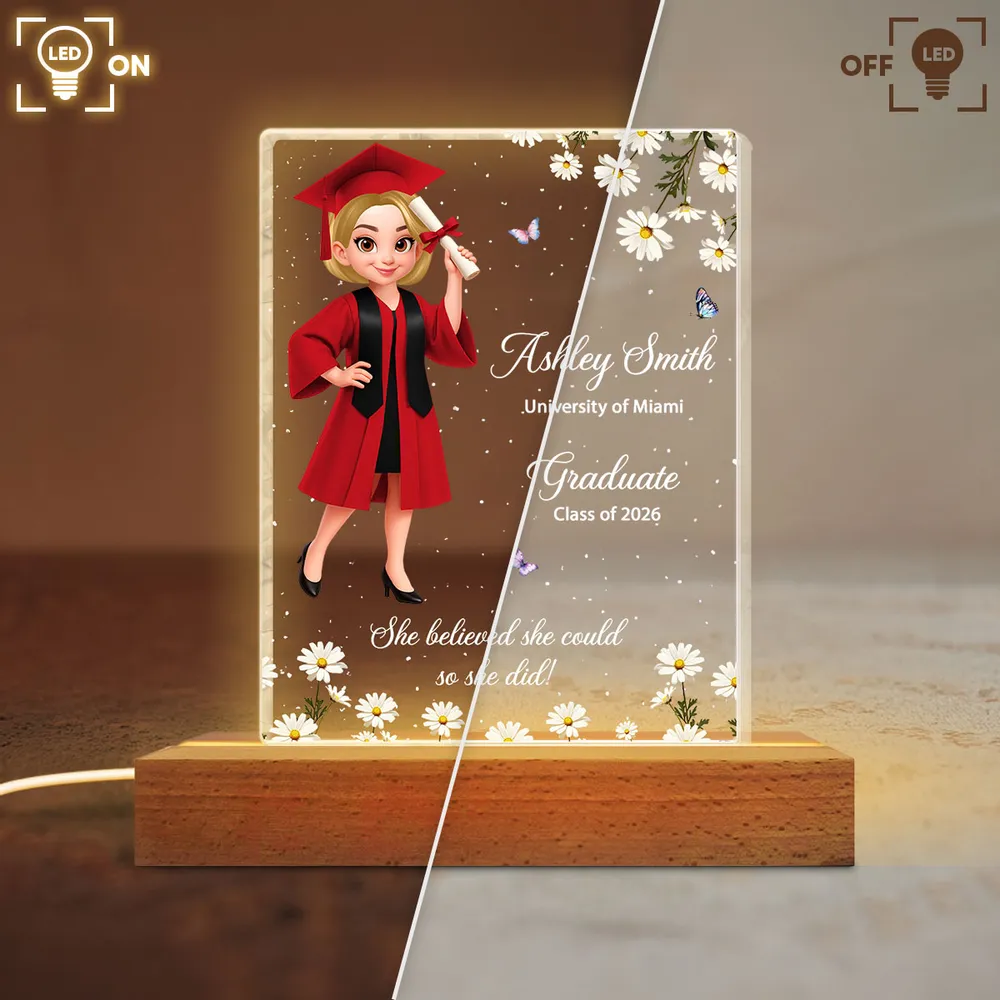 Personalized Graduation LED Light for Graduates - Class of 2026 Gift Plaque MagicInPrints