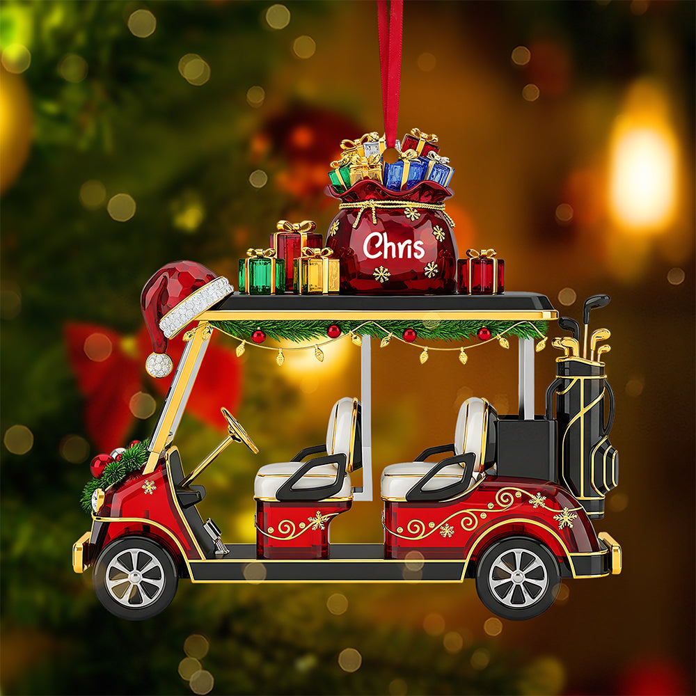 Golf Cart Ornament - A Personalized Gift for Golf Lovers Ornament PopCulturePrints