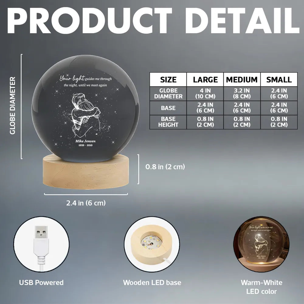 Personalized Memorial LED Globe Light for Loved Ones - Sentimental Keepsake Lamp MagicInPrints