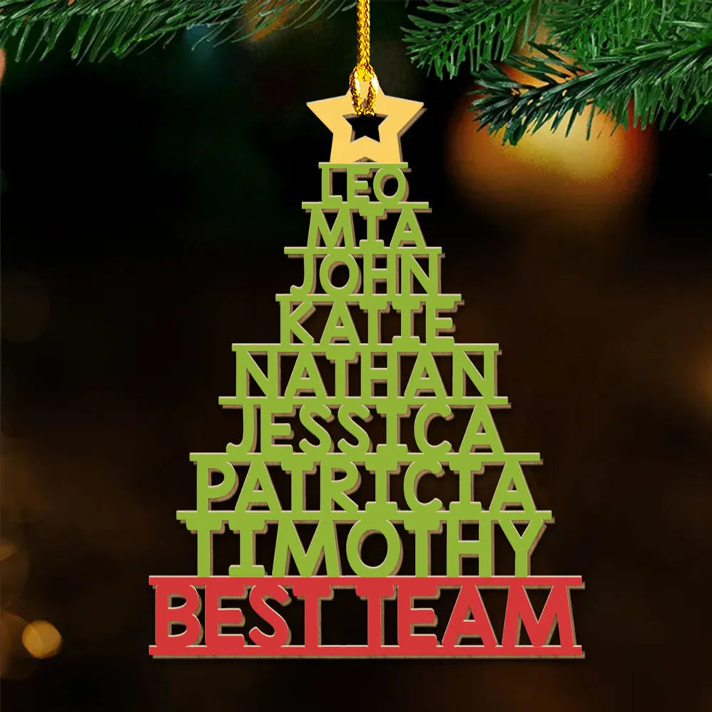 Personalized Team Christmas Tree Ornament for Office - Holiday Decoration Ornament MagicInPrints