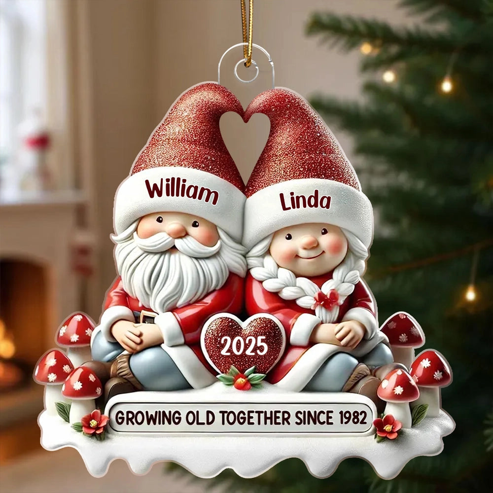 Personalized Christmas Ornament for Couples - Santa Design - Anniversary Gift Ornament MagicInPrints