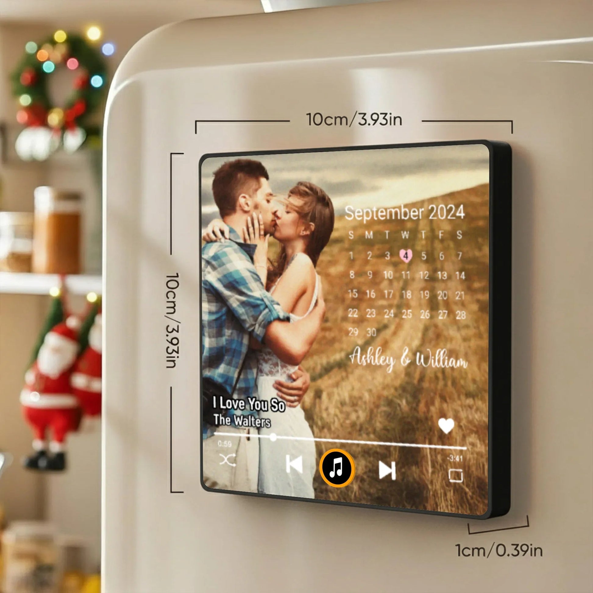 Personalized Music Plaque with Calendar for Couples - Romantic Gift Fridge Magnet MagicInPrints