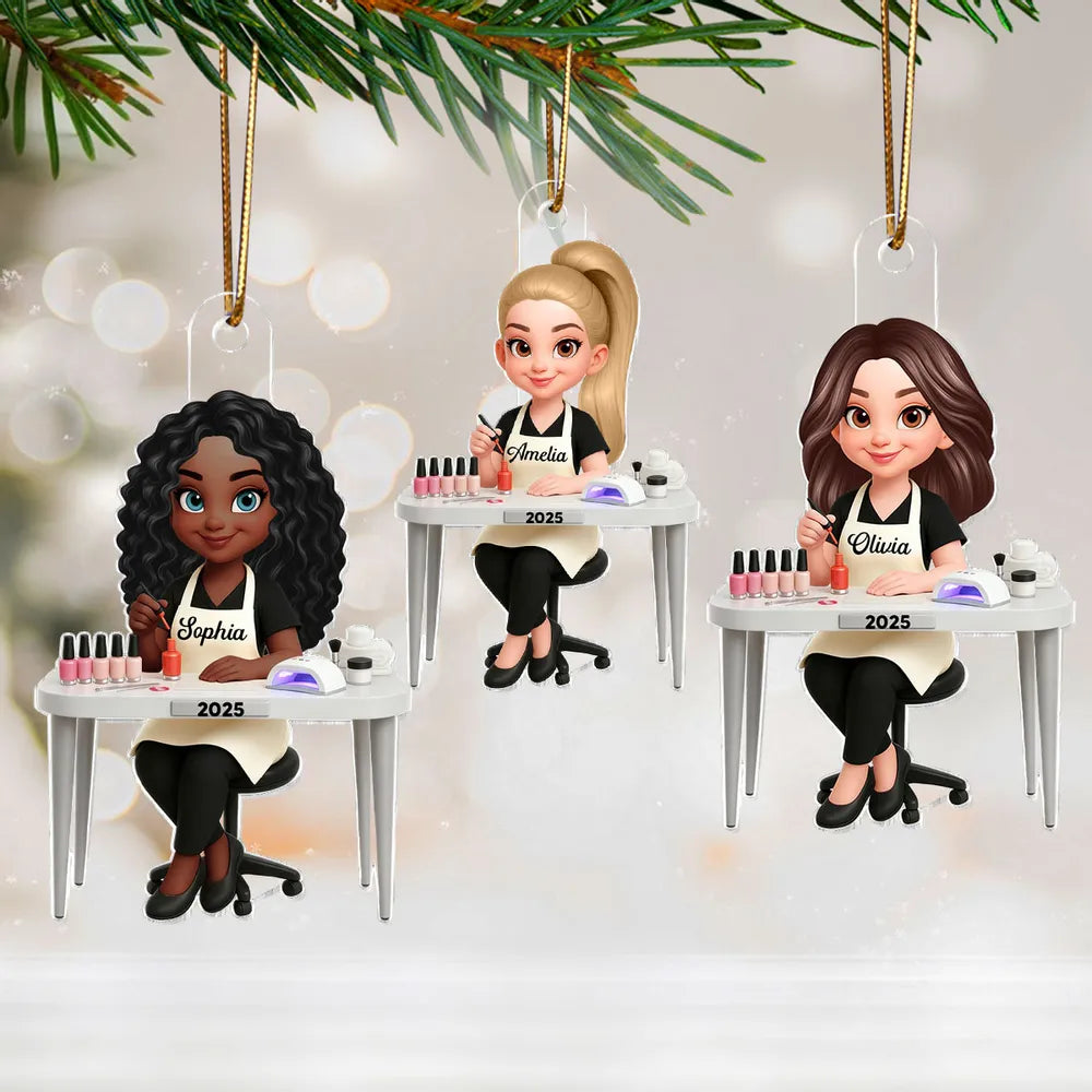Personalized Nail Technician Ornament for Professionals - Christmas Gift Ornament MagicInPrints