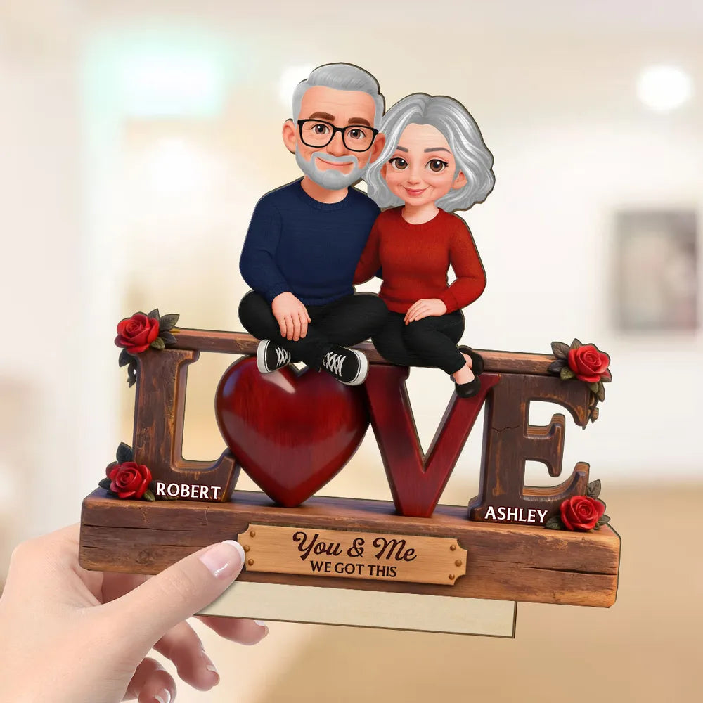 Personalized Couple Figurine Romantic Love Sculpture - Anniversary Gift Plaque MagicInPrints