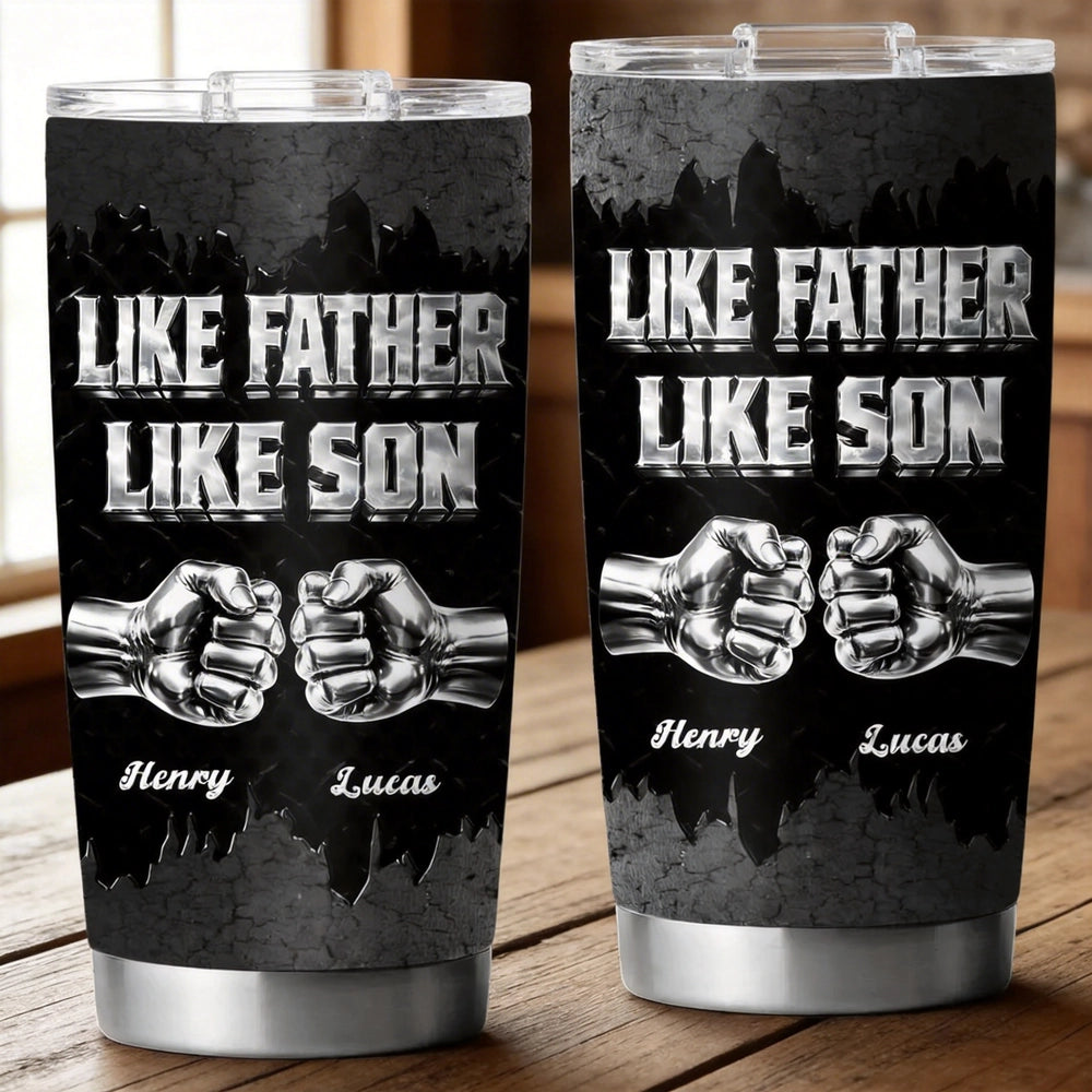 Personalized Father-Son Tumbler with Fist Bump Design - Perfect Gift for Dad Cup MagicInPrints