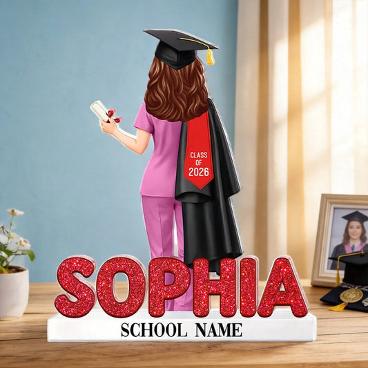 Personalized Graduation Nurse Figurine for Class of 2026 - Custom Gift Plaque MagicInPrints