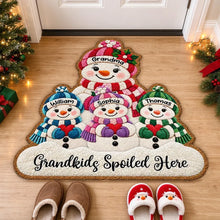 Load image into Gallery viewer, Personalized Snowman Shaped Doormat Gift for Grandma Christmas Decor
