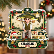 Load image into Gallery viewer, Personalized Fishing Acrylic Ornament Custom Name Gift for Dad
