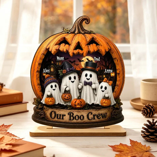 Personalized Ghost Family Wooden Plaque Halloween Gift for Parents