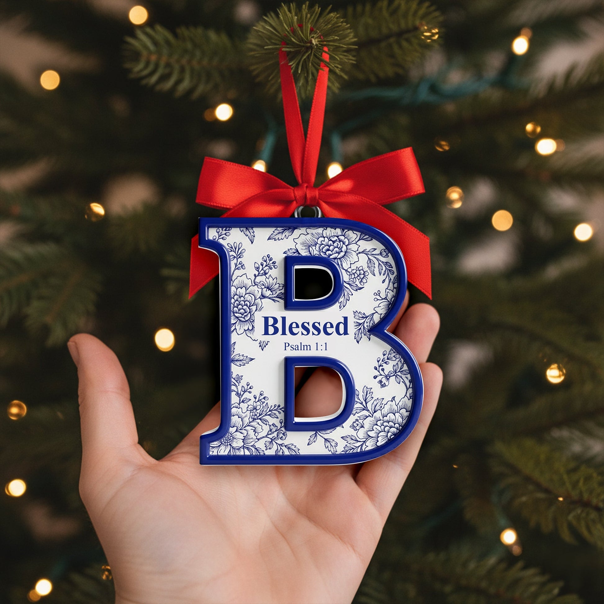 Scripture Initial Christmas Ornament - Personalized Gifts For Christian Ornament MagicInPrints