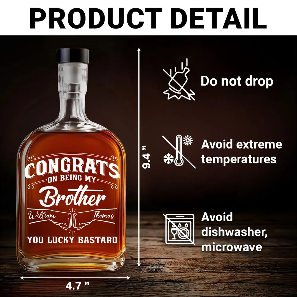 Personalized Whiskey Decanter for Brother - Funny Gift for Special Occasion Kitchen Supplies MagicInPrints