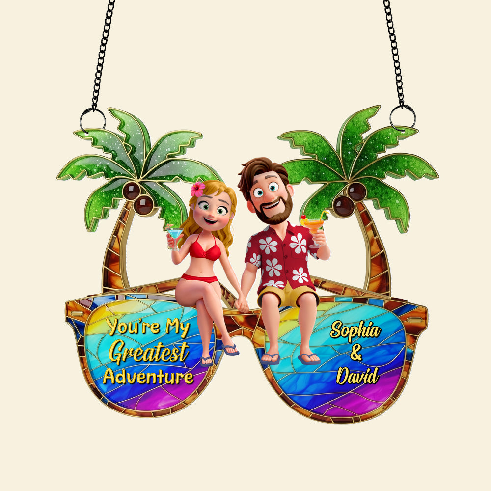 Personalized Gifts For Couple Suncatcher Ornament, Tropical Vacation 01tgtn220725hg Ornament MagicInPrints